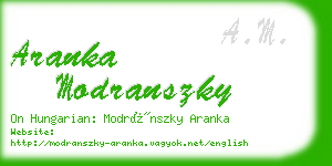 aranka modranszky business card